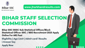 BSSC Sub and Block Statistical Officer Online Form 2025
