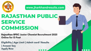 Rajasthan RPSC Junior Chemist Online Form 2025