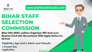 BSSC Welfare Organiser and Lower Division Clerk Online Form 2025