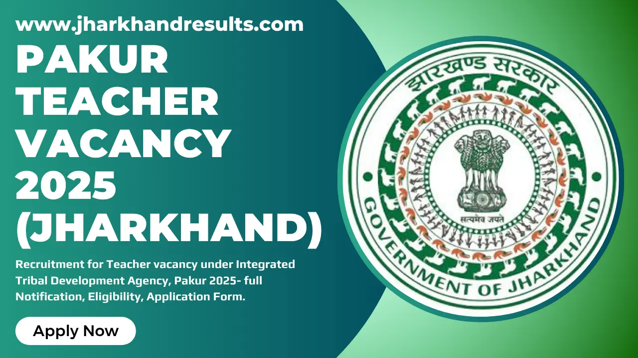 Pakur Teacher Vacancy 2025: Total 21 Posts