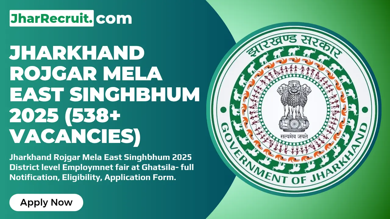 Jharkhand Rojgar Mela East Singhbhum 2025 [ 538+ Vacancies]