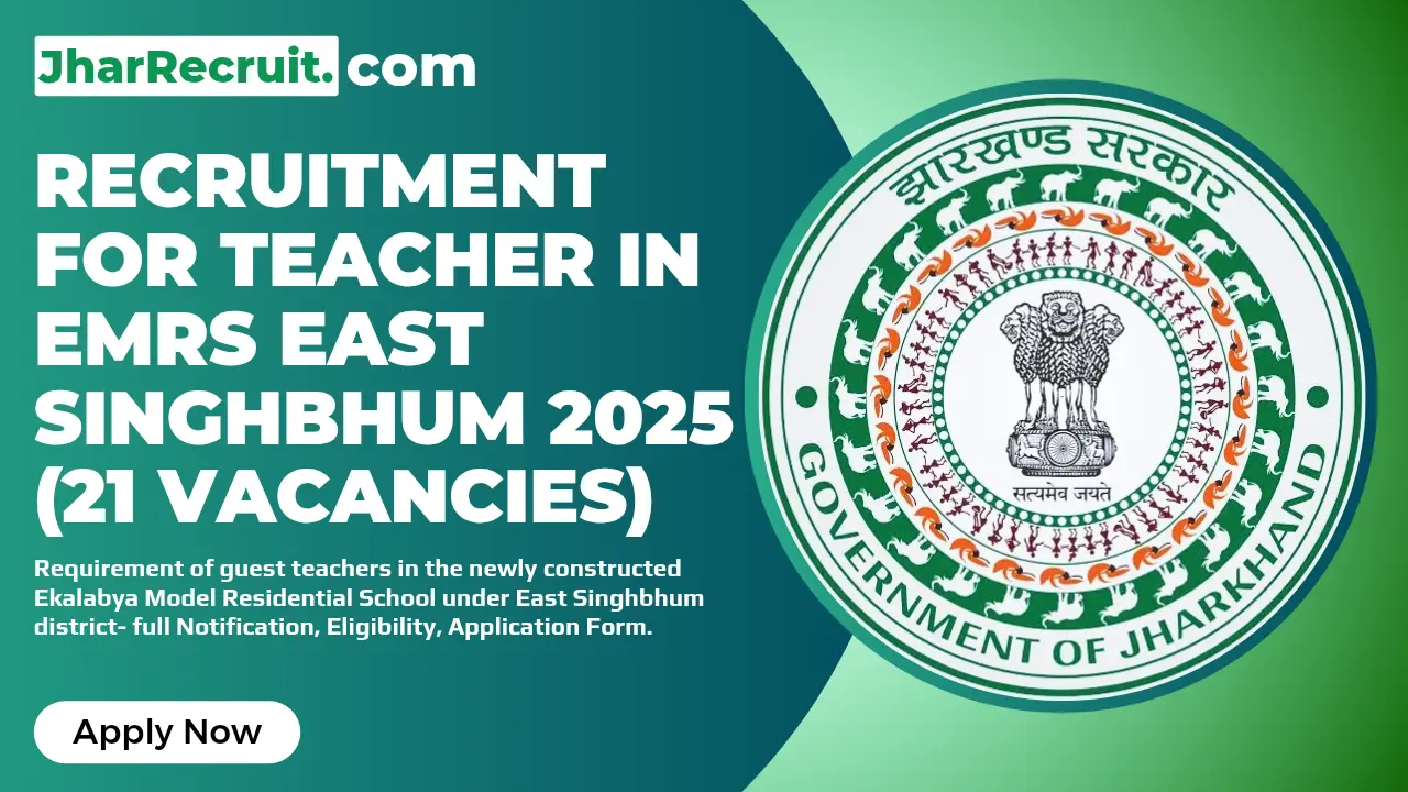 Recruitment for Teacher in EMRS East Singhbhum 2025