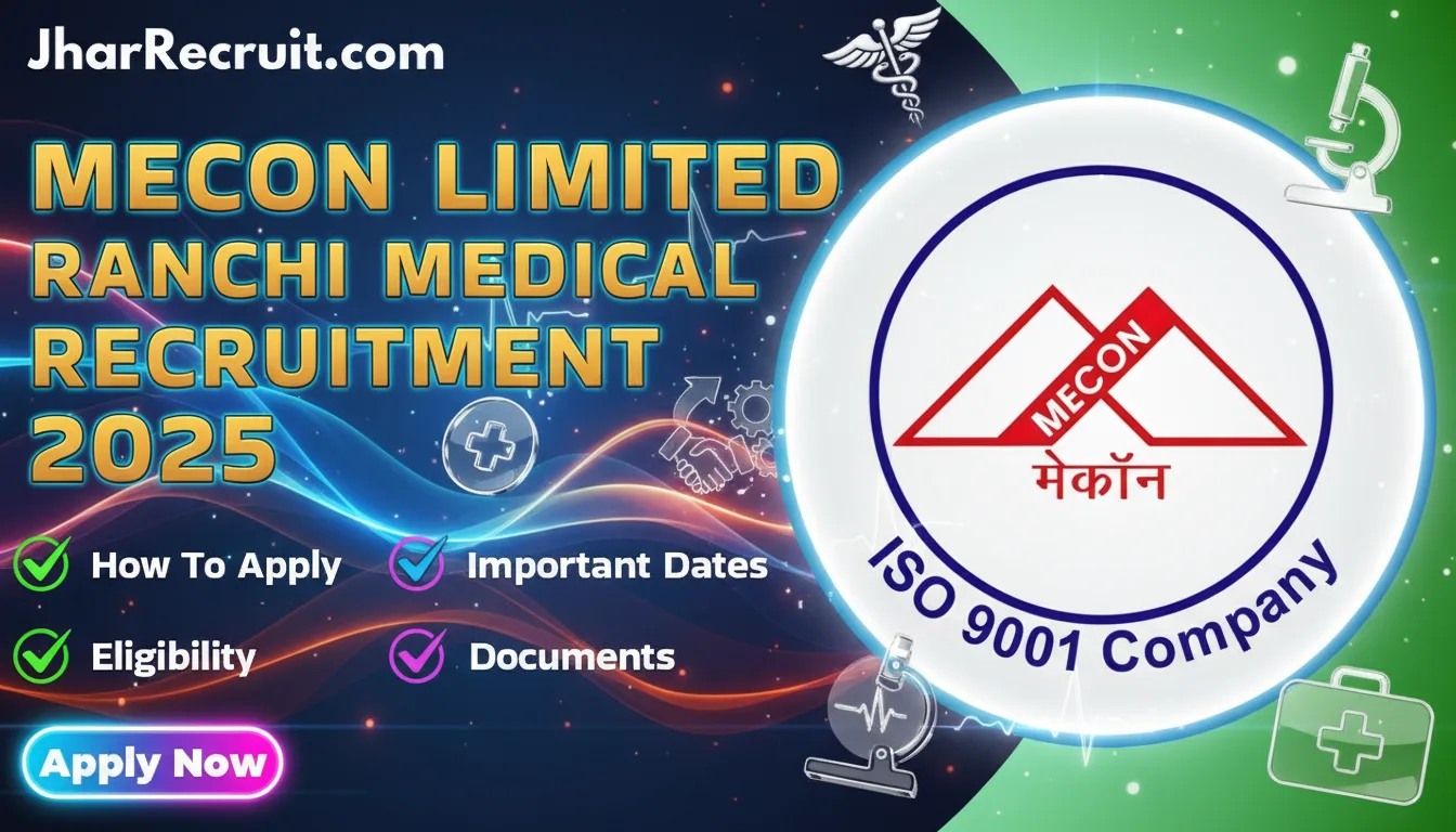 MECON Limited Ranchi Medical Recruitment 2025 [Apply Online]