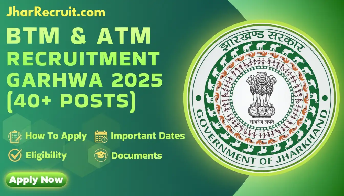 BTM And ATM Recruitment Garhwa 2025 [40+ Posts]