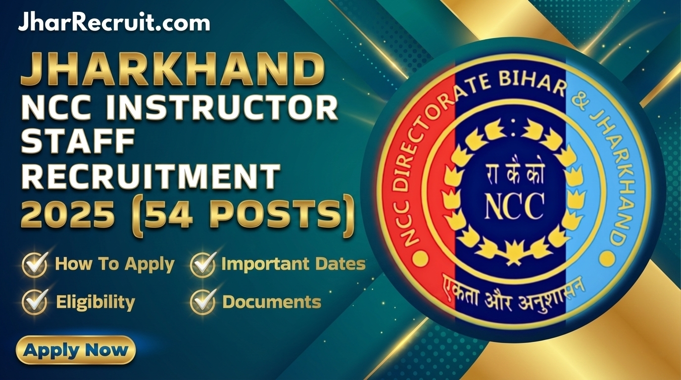 Jharkhand NCC Instructor Staff Recruitment 2025 [Apply Online]