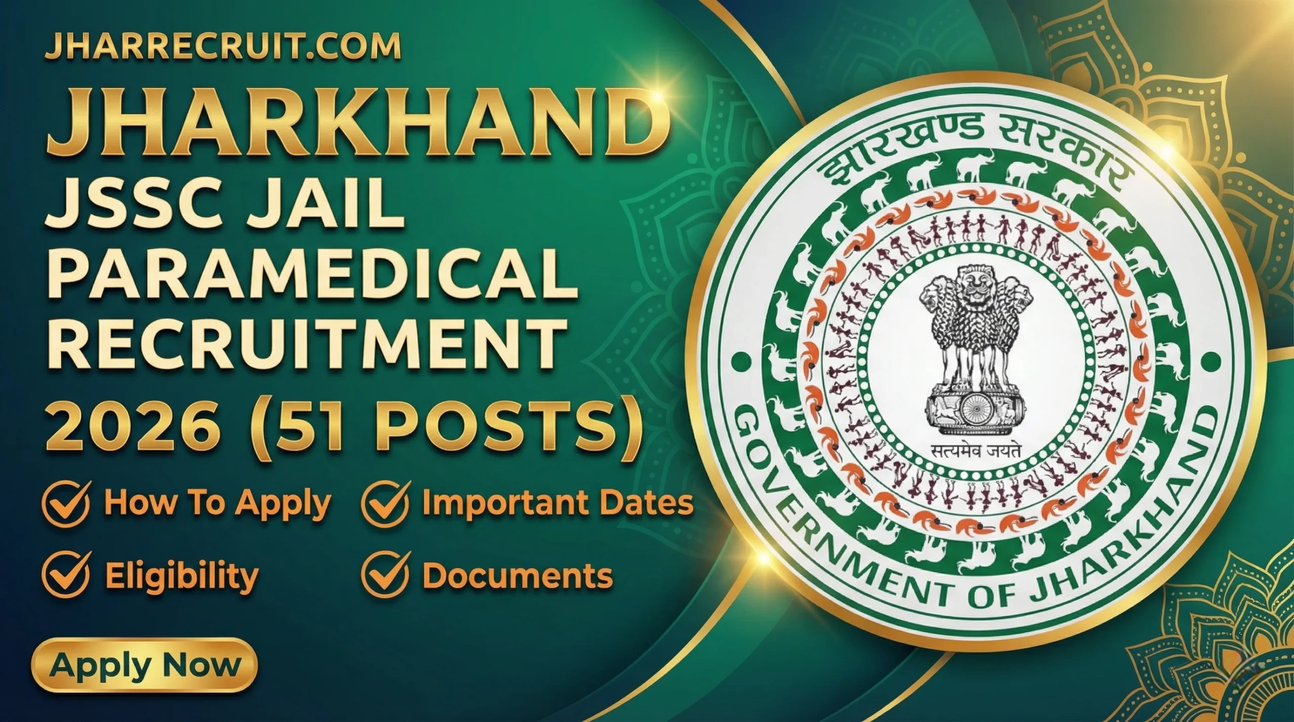 Jharkhand JSSC Jail Paramedical Recruitment 2026