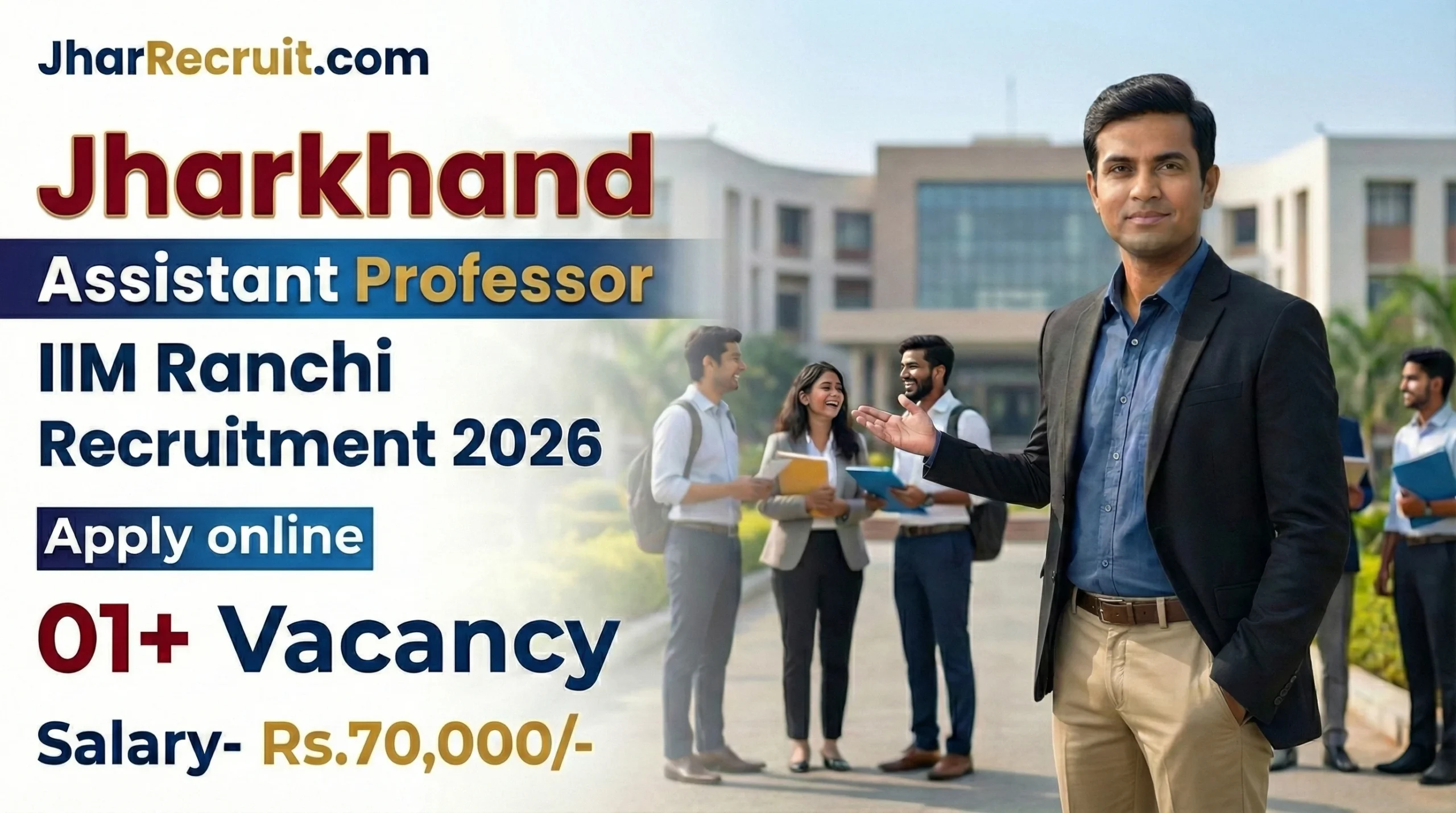 Jharkhand Assistant Professor IIM Ranchi Recruitment 2026