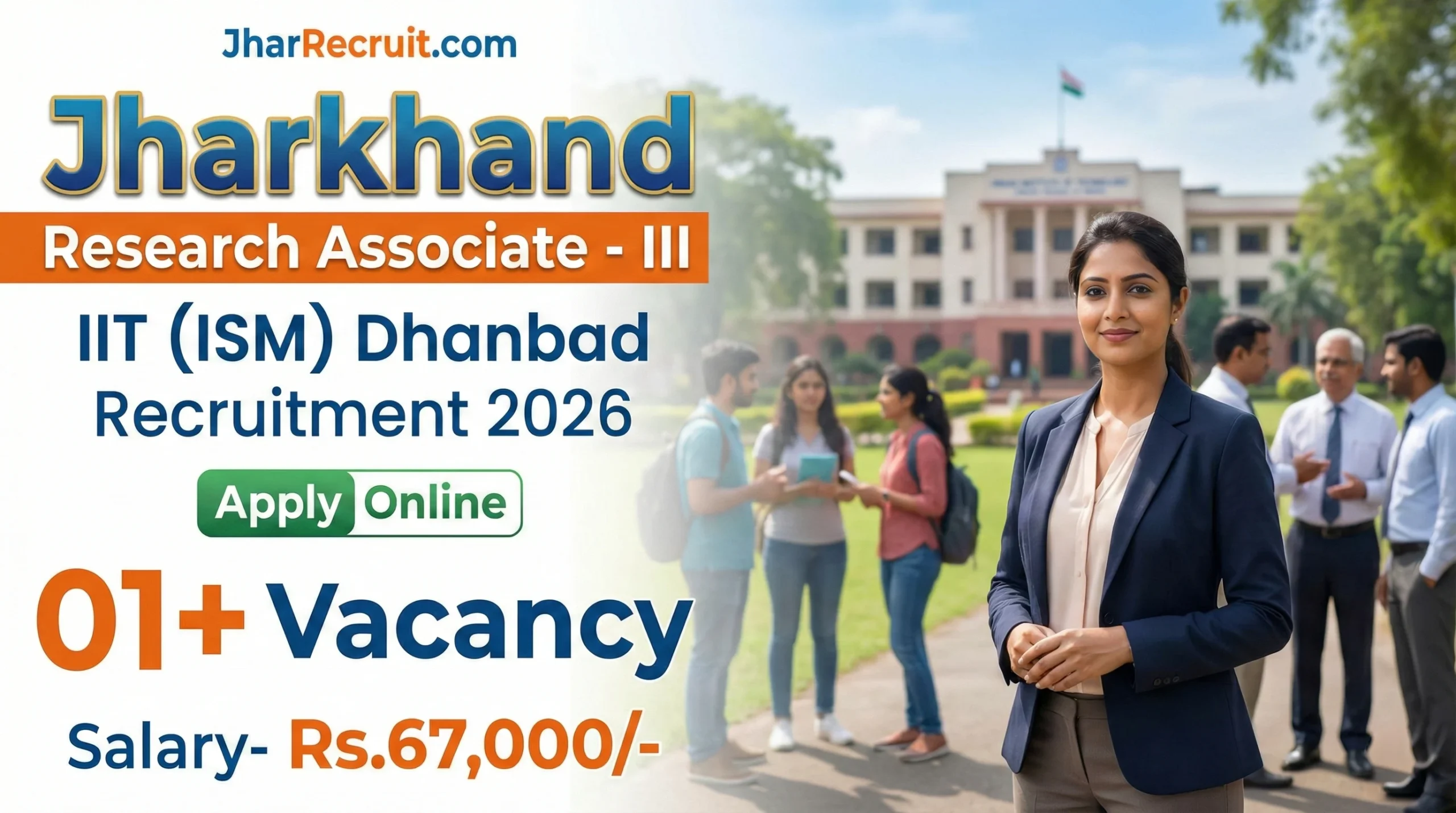 Jharkhand Research Associate IIT Dhanbad Recruitment 2026 [01 Post]
