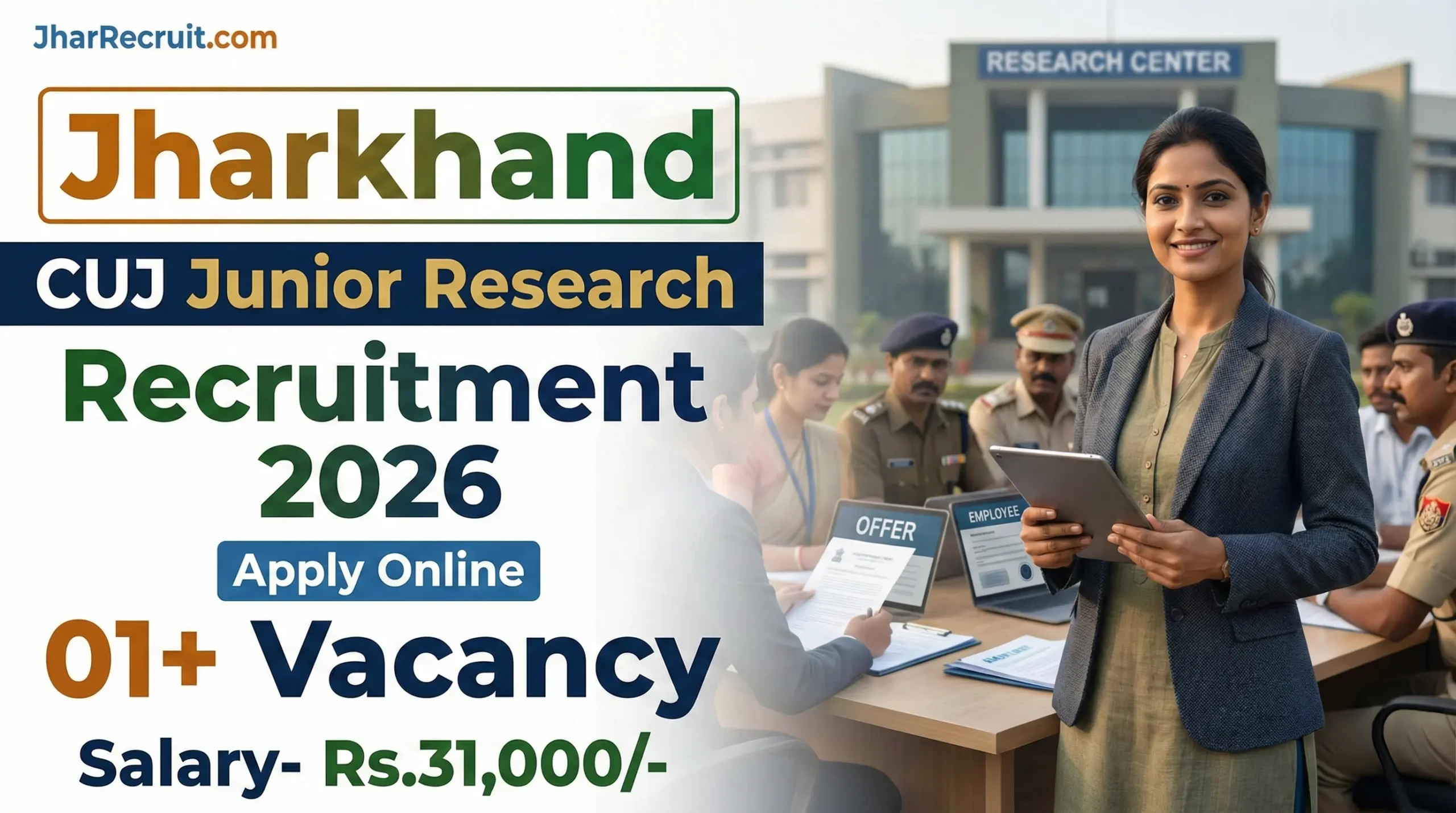 Jharkhand CUJ Junior Research Recruitment 2026