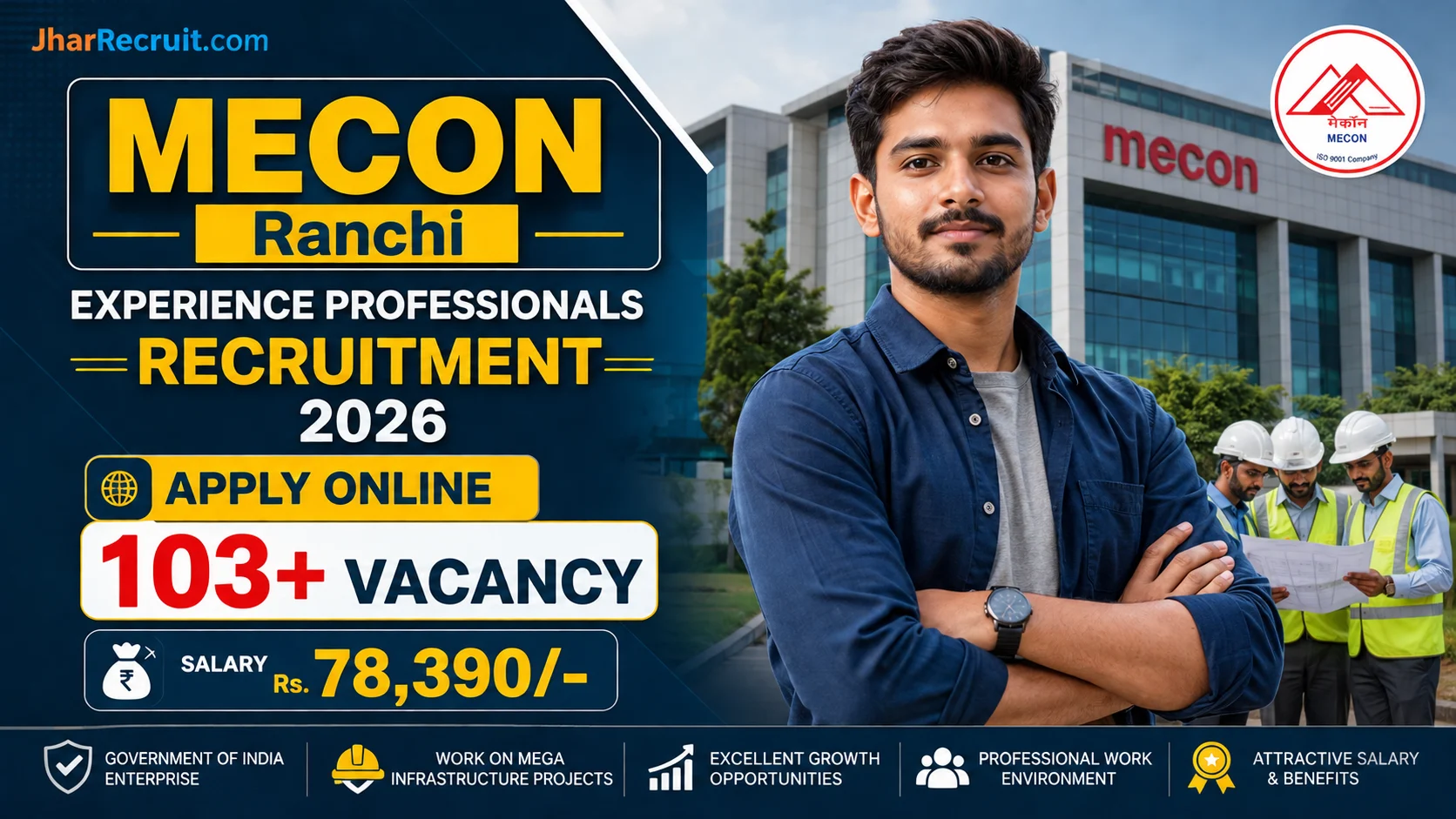 MECON Ranchi Experience Professionals Recruitment 2026