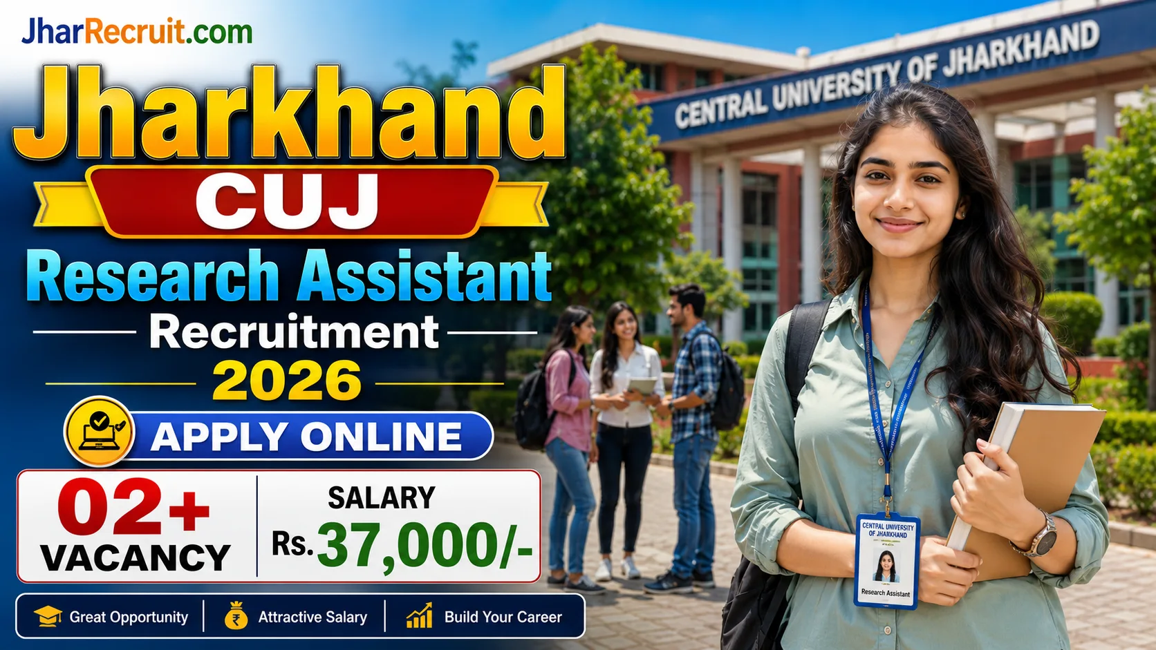 Jharkhand CUJ Research Assistant Recruitment 2026