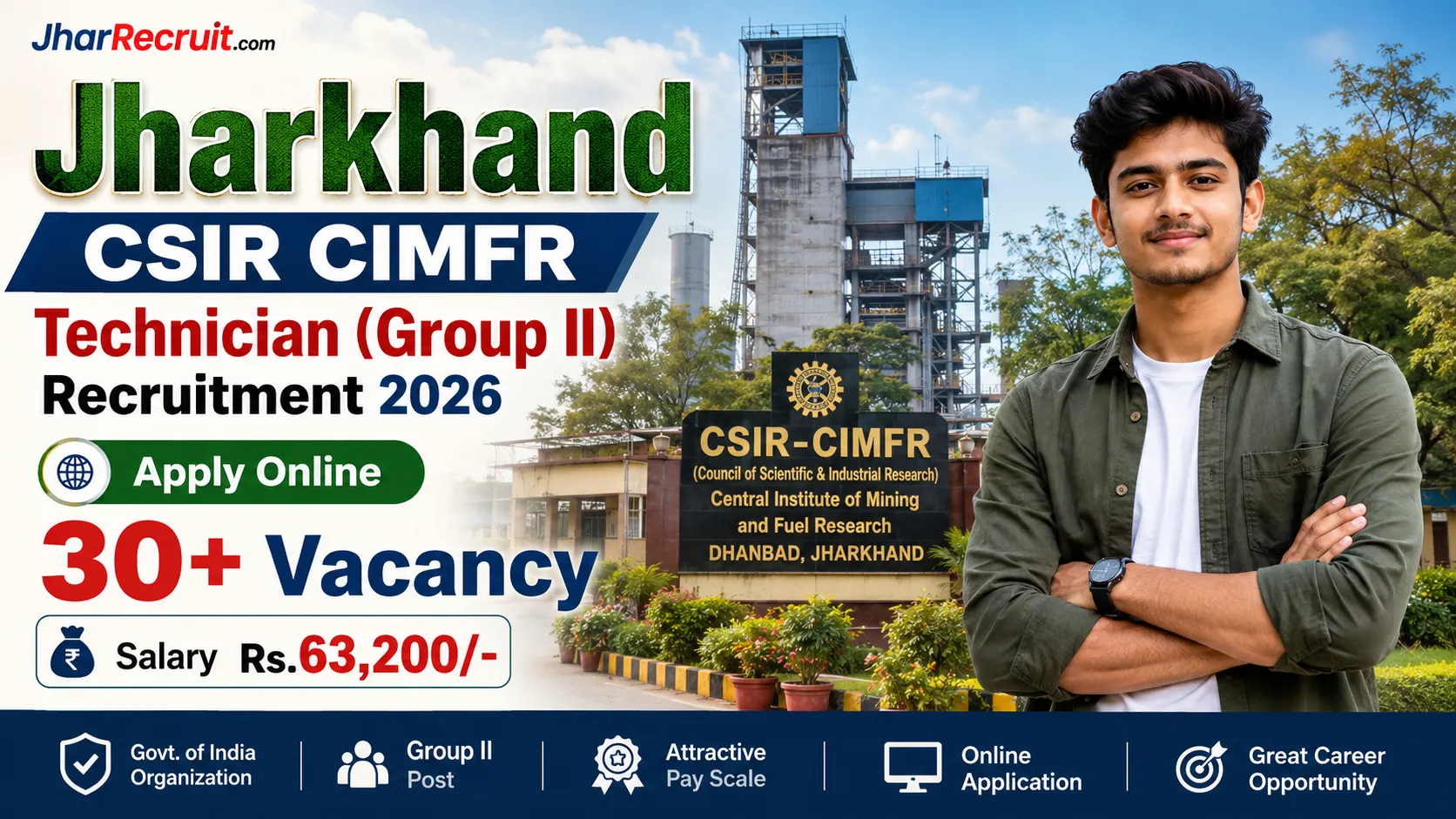 Jharkhand CSIR CIMFR Technician Recruitment 2026
