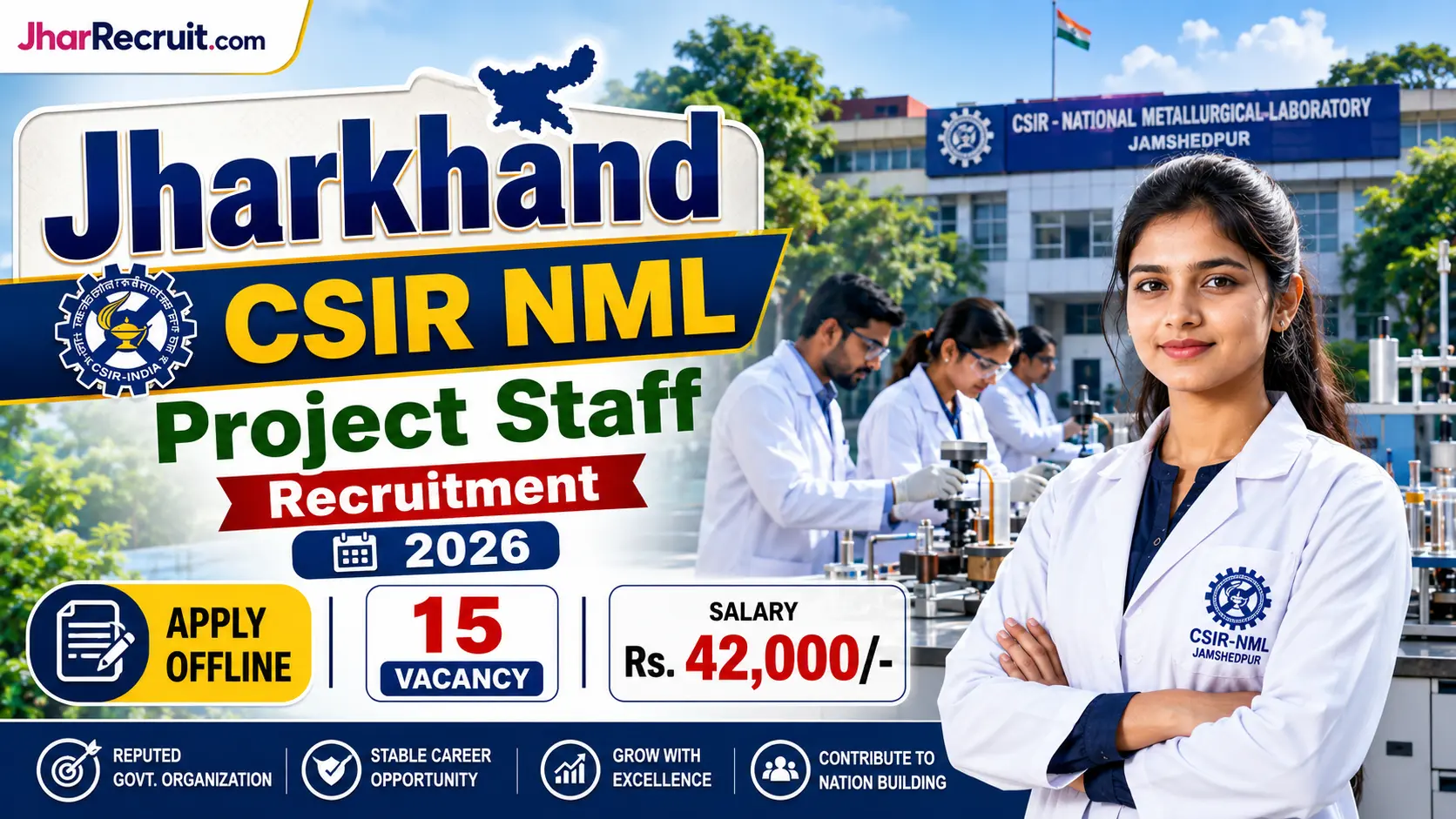 Jharkhand CSIR NML Project Staff Recruitment 2026
