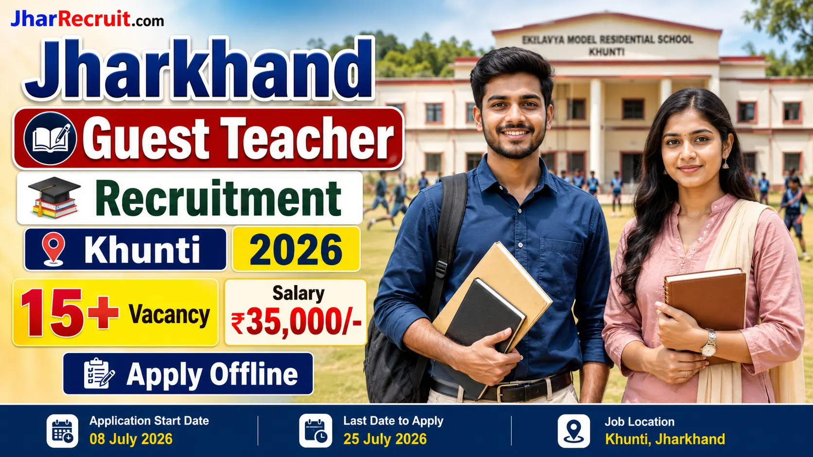 Jharkhand Guest Teacher Recruitment khunti 2026