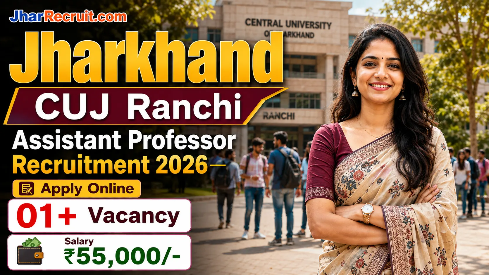 Jharkhand CUJ Assistant Professor Recruitment 2026