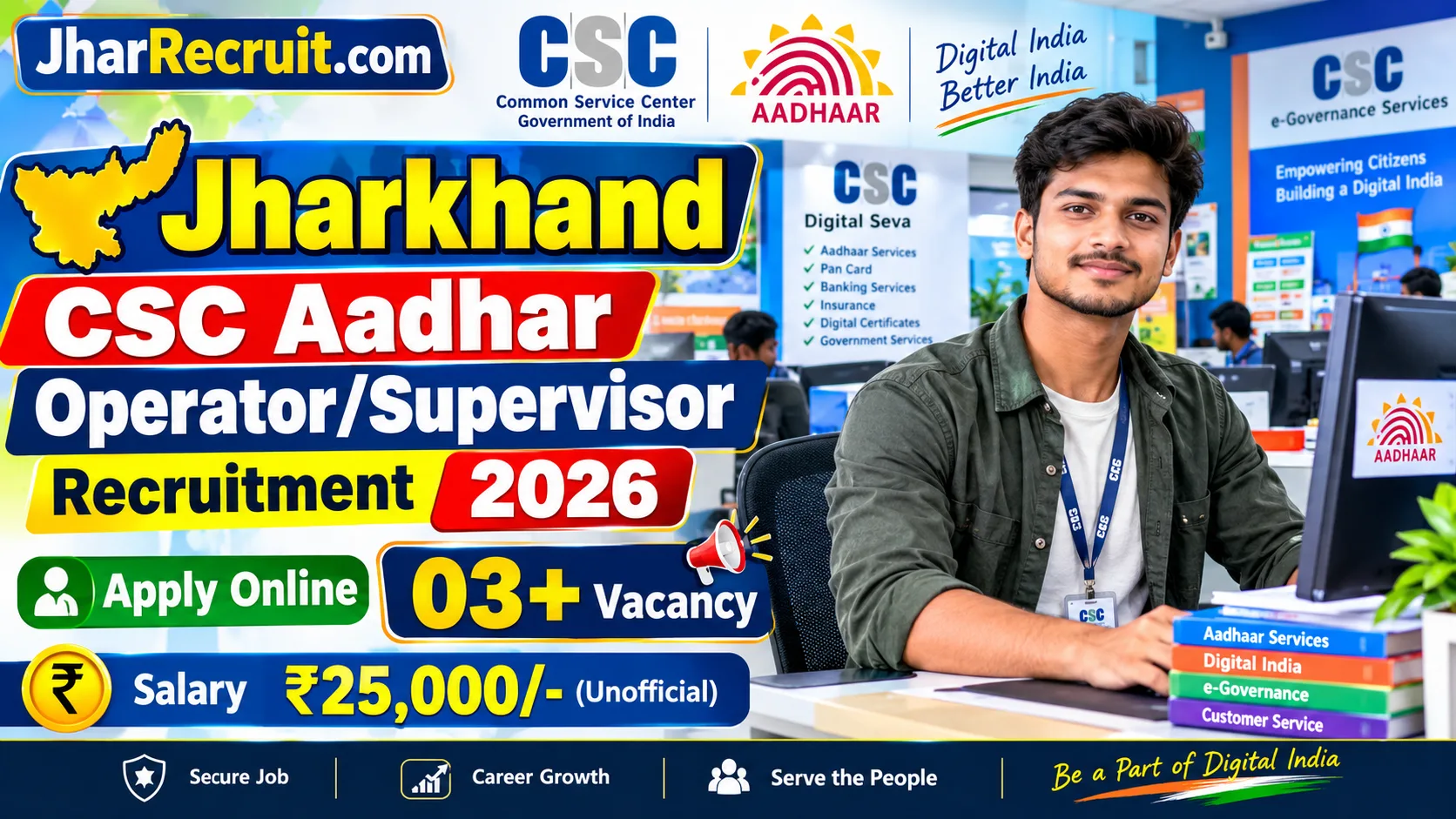 Jharkhand Aadhaar Supervisor Recruitment 2026