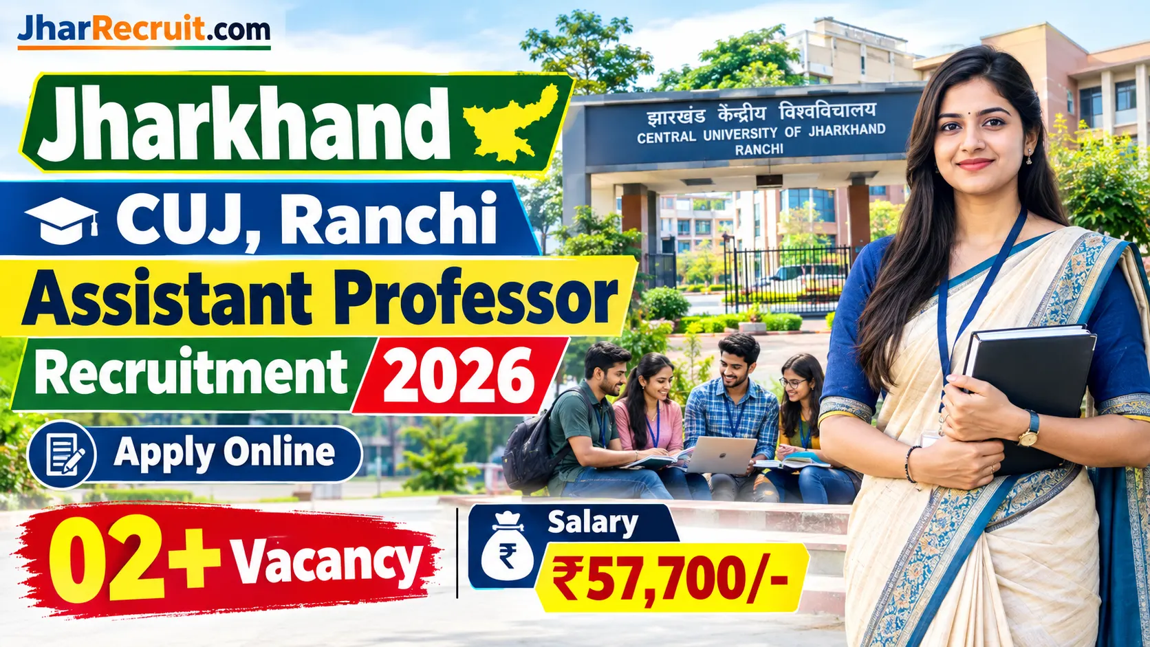 Jharkhand CUJ Assistant Professor Recruitment 2026