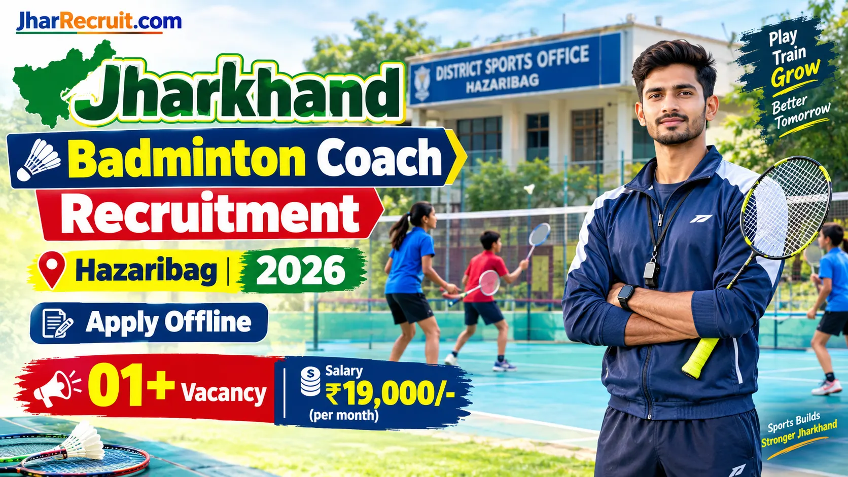 Jharkhand Badminton Coach Recruitment Hazaribag 2026